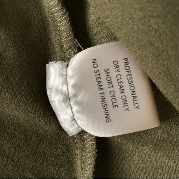 Faux Suede Green Draped Front Cropped Jacket - Picture 8 of 9